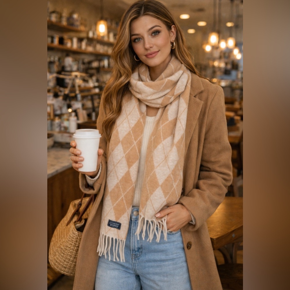 💖Lochmere 100% lambswool Argyle Scarf
